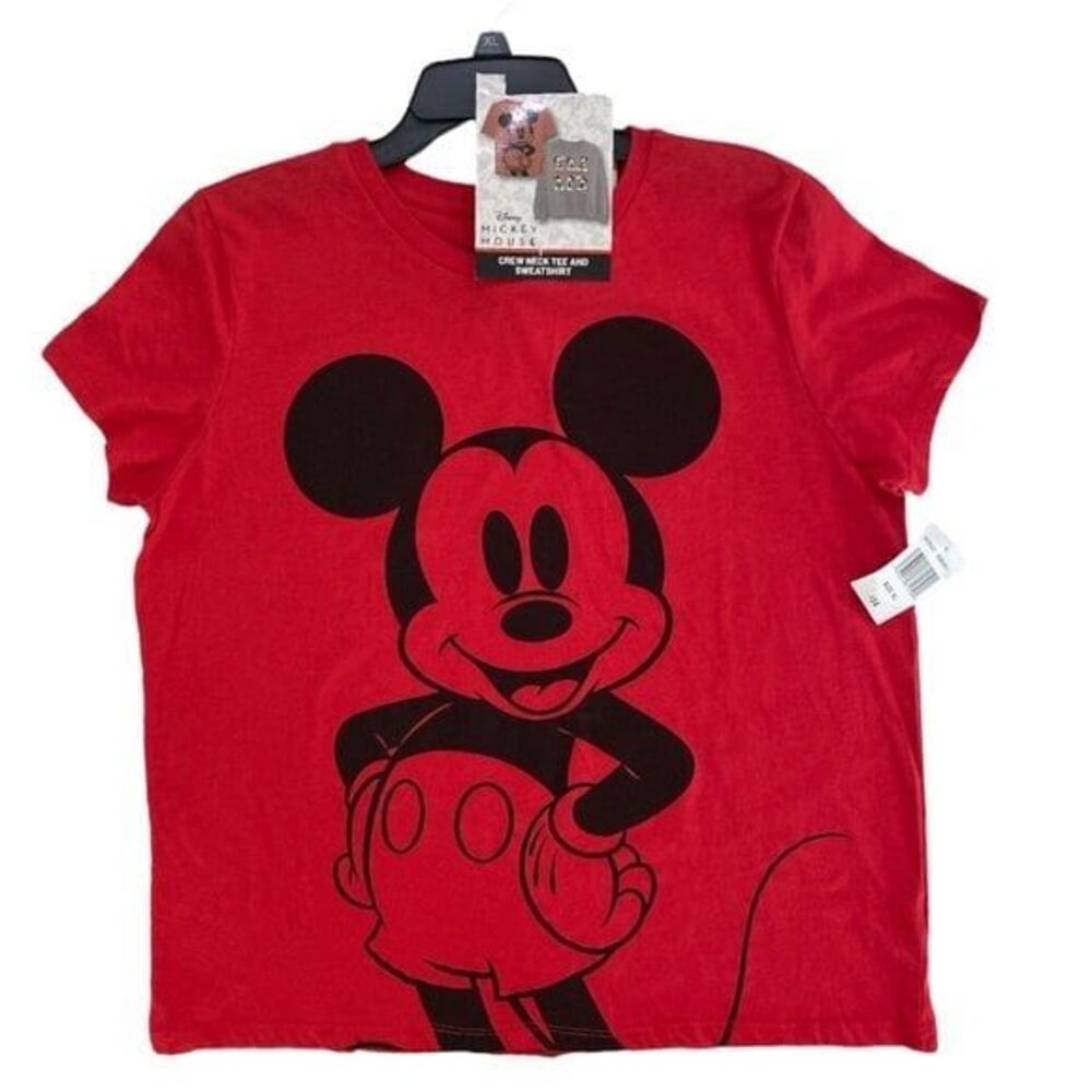 NEW DISNEY Classic Mickey Mouse Red and Black T-shirt. Size XL